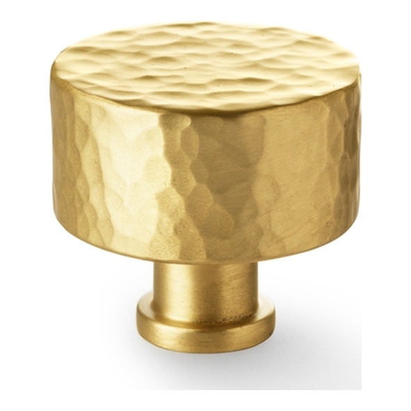 AW816-35-SB • 35mm • Satin Brass • Alexander & Wilks Leila Hammered Cupboard Knob